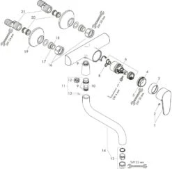 Hansgrohe Küchen Armatur Focus 31825000 Chrom, Wandmontage, Schwenkbarer Auslauf -VIEGA Verkäufe hansgrohe Kuechen Armatur Focus 31825000 chrom Wandmontage schwenkbarer Auslauf 2