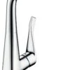 Hansgrohe Küchenarmatur Metris 14822800 Edelstahl-Optik, 3-stufig Schwenkbarer Auslauf