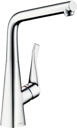 Hansgrohe Küchenarmatur Metris 14822800 Edelstahl-Optik, 3-stufig Schwenkbarer Auslauf