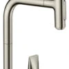 Hansgrohe Metris Select 2-Loch-Küchenmischer 73819800 Edelstahl-optik, 2jet, Ausziehbrause