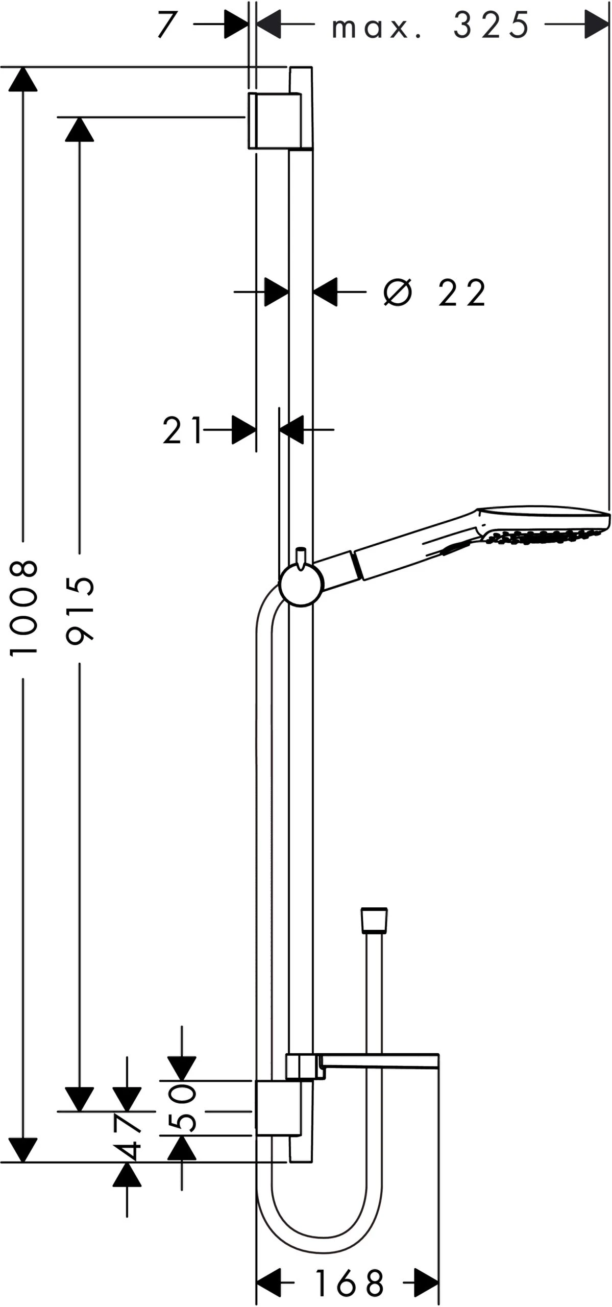 Hansgrohe Raindance Select Brausestange 26623400 E120 Ecosmart,Unica 2 Hansgrohe Raindance Select Brausestange 26623400 E120 Ecosmart,Unica – Bild 2