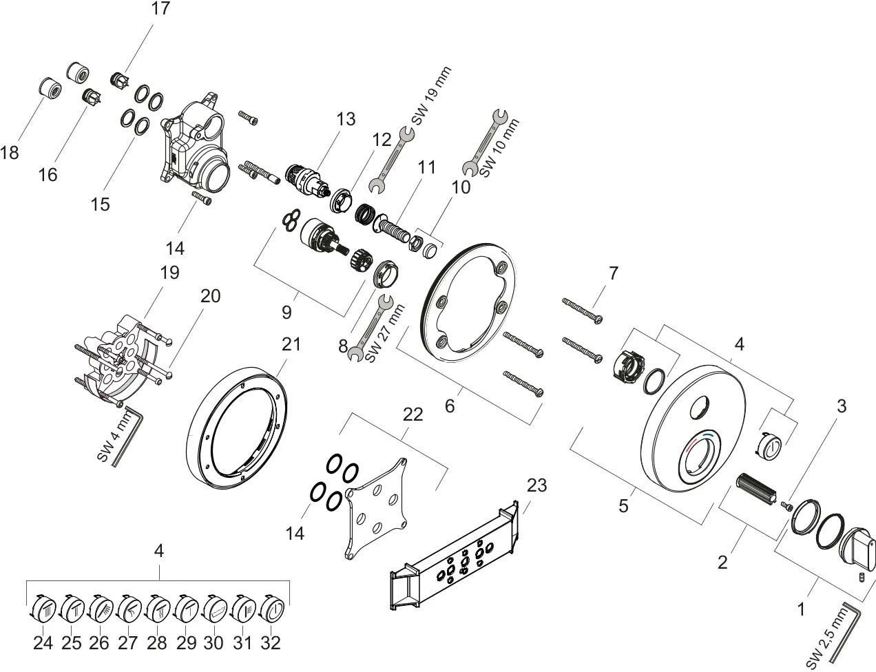 Hansgrohe ShowerSelect S Mischer 15747000 Unterputz Armatur, Für 1 Verbraucher, Chrom 3 Hansgrohe ShowerSelect S Mischer 15747000 Unterputz Armatur, Für 1 Verbraucher, Chrom – Bild 3