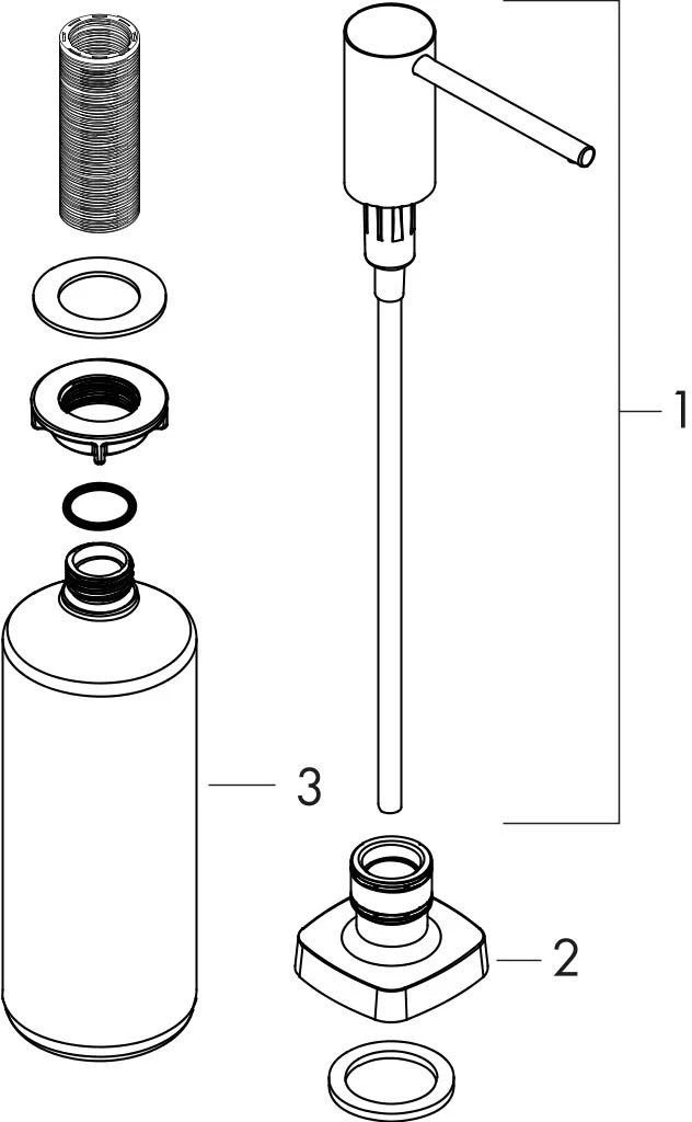 Hansgrohe Spülmittelspender 40468670 Einbauversion, Mattschwarz 3 Hansgrohe Spülmittelspender 40468670 Einbauversion, Mattschwarz – Bild 3