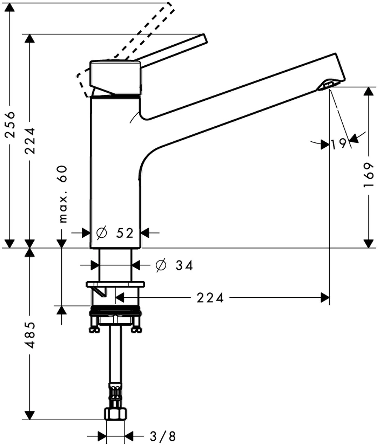 Hansgrohe Talis S 170 Küchenarmatur 32851000 Schwenkbarer Auslauf, Chrom 2 Hansgrohe Talis S 170 Küchenarmatur 32851000 Schwenkbarer Auslauf, Chrom – Bild 2