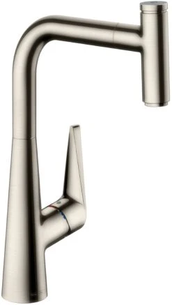 Hansgrohe Talis Select S M5115-H300 Küchenarmatur 73853800, Edelstahl-Optik, Ausziehauslauf, SBox