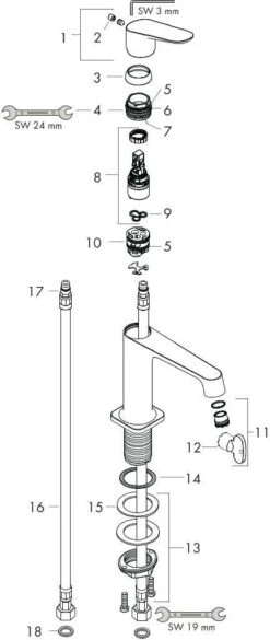 Hansgrohe Waschtisch Armatur AxorCitterio M 340170 Chrom, Ohne Ablaufgarnitur -VIEGA Verkäufe hansgrohe Waschtisch Armatur AxorCitterio M 340170 chrom ohne Ablaufgarnitur 2