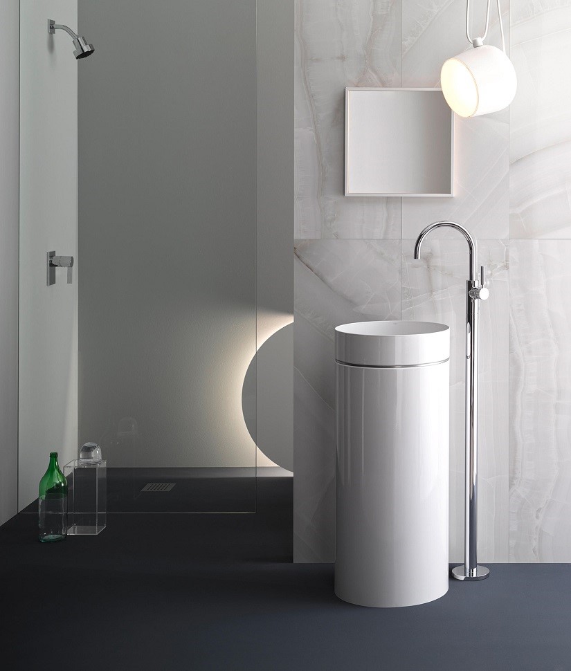 VIEGA Verkäufe -VIEGA Verkäufe Alape WT RX400 KE S ulenwaschtisch mit Wandanbindung kreisf rmig 40cm weiss 2